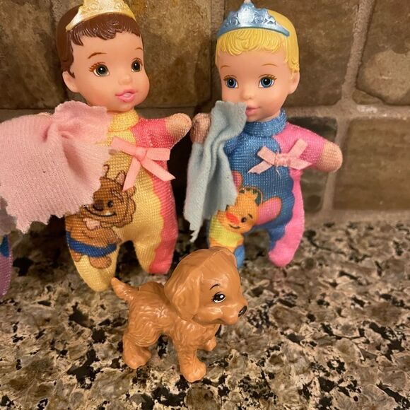 Vintage Disney Tolly Tots Cinderella Belle and Ariel 4 inch Plush Dolls - Picture 8 of 11